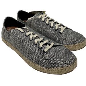 TOMS Lena Slubby Cotton Sneakers Black Size 6.5 | Espadrille Sole | NWOB